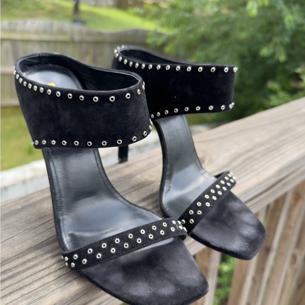 Saint Laurent Black Studded Heels with Stiletto Heel